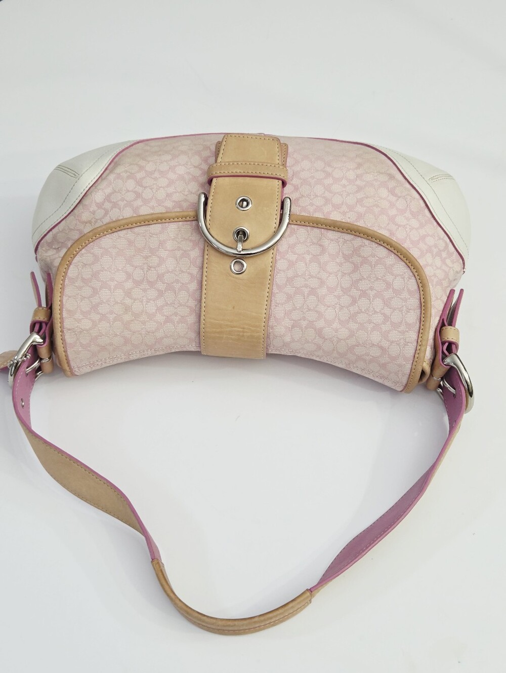 VINTAGE Y2K COACH MINI SIGNATURE SOHO BUCKLE FLAP SHOULDER BAG 6808 - Picture 2 of 14